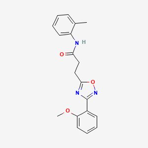 molecular formula C19H19N3O3 B7688999 3-(3-(2-methoxyphenyl)-1,2,4-oxadiazol-5-yl)-N-(o-tolyl)propanamide 