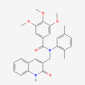 molecular formula C28H28N2O5 B7689001 N-(2,5-dimethylphenyl)-N-((2-hydroxyquinolin-3-yl)methyl)-3,4,5-trimethoxybenzamide CAS No. 5679-03-8