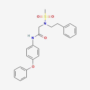 molecular formula C23H24N2O4S B7689026 N-(2,4-difluorophenyl)-2-[N-(2-phenylethyl)methanesulfonamido]acetamide 