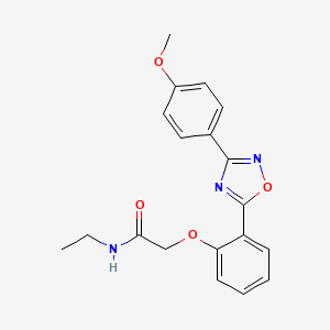 molecular formula C19H19N3O4 B7689051 N-ethyl-2-(2-(3-(4-methoxyphenyl)-1,2,4-oxadiazol-5-yl)phenoxy)acetamide 