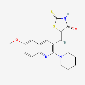 molecular formula C19H19N3O2S2 B7689056 (Z)-5-((6-methoxy-2-(piperidin-1-yl)quinolin-3-yl)methylene)-2-thioxothiazolidin-4-one 