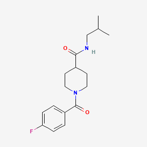 molecular formula C17H23FN2O2 B7689057 1-(4-fluorobenzoyl)-N-isobutylpiperidine-4-carboxamide 