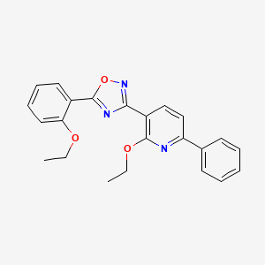 molecular formula C23H21N3O3 B7689064 3-(2-ethoxy-6-phenylpyridin-3-yl)-5-(2-ethoxyphenyl)-1,2,4-oxadiazole 