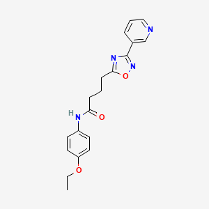 molecular formula C19H20N4O3 B7689112 N-(4-ethoxyphenyl)-4-(3-(pyridin-3-yl)-1,2,4-oxadiazol-5-yl)butanamide 