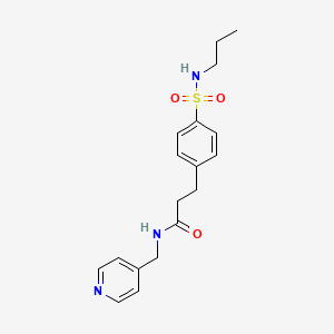 molecular formula C18H23N3O3S B7689156 3-(4-(N-propylsulfamoyl)phenyl)-N-(pyridin-4-ylmethyl)propanamide 