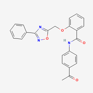N-(4-acetylphenyl)-2-((3-phenyl-1,2,4-oxadiazol-5-yl)methoxy)benzamide