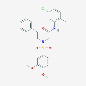 molecular formula C25H27ClN2O5S B7689162 N-(5-chloro-2-methylphenyl)-2-(3,4-dimethoxy-N-phenethylphenylsulfonamido)acetamide 