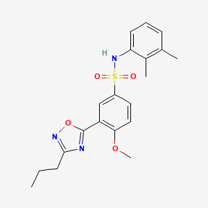molecular formula C20H23N3O4S B7689169 N-(2,3-dimethylphenyl)-4-methoxy-3-(3-propyl-1,2,4-oxadiazol-5-yl)benzenesulfonamide 