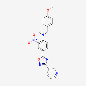 N-(4-methoxybenzyl)-N-methyl-2-nitro-4-(3-(pyridin-3-yl)-1,2,4-oxadiazol-5-yl)aniline