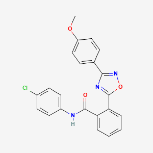 molecular formula C22H16ClN3O3 B7689178 N-(4-chlorophenyl)-2-(3-(4-methoxyphenyl)-1,2,4-oxadiazol-5-yl)benzamide 