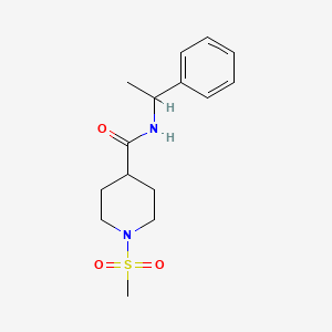 molecular formula C15H22N2O3S B7689209 1-(methylsulfonyl)-N-(1-phenylethyl)piperidine-4-carboxamide 