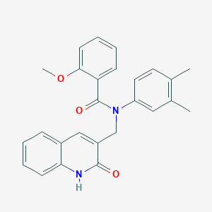 molecular formula C26H24N2O3 B7689210 N-(3,4-dimethylphenyl)-N-((2-hydroxyquinolin-3-yl)methyl)-2-methoxybenzamide 