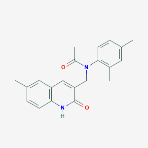 molecular formula C21H22N2O2 B7689218 N-(2,4-dimethylphenyl)-N-((2-hydroxy-6-methylquinolin-3-yl)methyl)acetamide 