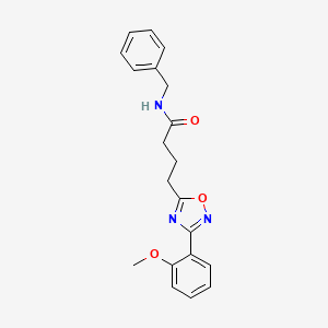molecular formula C20H21N3O3 B7689234 N-benzyl-4-(3-(2-methoxyphenyl)-1,2,4-oxadiazol-5-yl)butanamide 