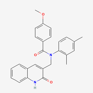 molecular formula C26H24N2O3 B7689237 N-(2,4-dimethylphenyl)-N-((2-hydroxyquinolin-3-yl)methyl)-4-methoxybenzamide 