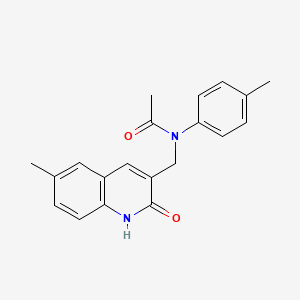 molecular formula C20H20N2O2 B7689258 N-((2-hydroxy-6-methylquinolin-3-yl)methyl)-N-(p-tolyl)acetamide 
