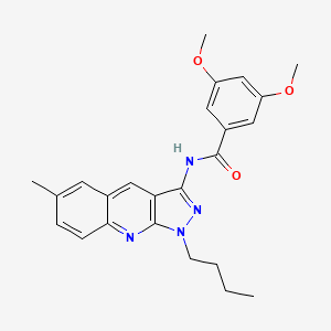 molecular formula C24H26N4O3 B7689275 N-(1-butyl-6-methyl-1H-pyrazolo[3,4-b]quinolin-3-yl)-3,5-dimethoxybenzamide 