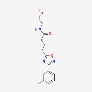 molecular formula C16H21N3O3 B7689319 N-(2-methoxyethyl)-4-(3-(m-tolyl)-1,2,4-oxadiazol-5-yl)butanamide 
