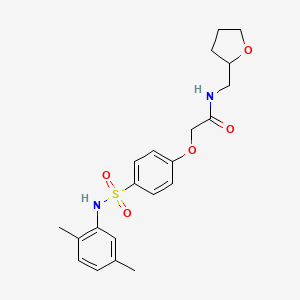 molecular formula C21H26N2O5S B7689334 2-(4-(N-(2,5-dimethylphenyl)sulfamoyl)phenoxy)-N-((tetrahydrofuran-2-yl)methyl)acetamide 