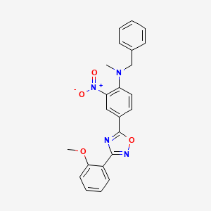 molecular formula C23H20N4O4 B7689348 N-benzyl-4-(3-(2-methoxyphenyl)-1,2,4-oxadiazol-5-yl)-N-methyl-2-nitroaniline 