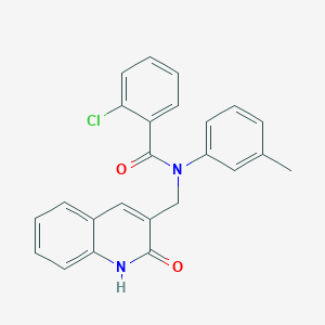 molecular formula C24H19ClN2O2 B7689349 2-chloro-N-((2-hydroxyquinolin-3-yl)methyl)-N-(m-tolyl)benzamide 