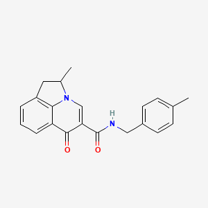 molecular formula C21H20N2O2 B7689353 2-methyl-N-(4-methylbenzyl)-6-oxo-2,6-dihydro-1H-pyrrolo[3,2,1-ij]quinoline-5-carboxamide 