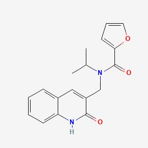 molecular formula C18H18N2O3 B7689364 N-((2-hydroxyquinolin-3-yl)methyl)-N-isopropylfuran-2-carboxamide 