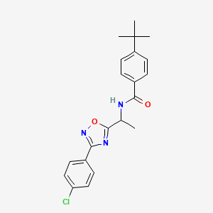 4-(tert-butyl)-N-(1-(3-(4-chlorophenyl)-1,2,4-oxadiazol-5-yl)ethyl)benzamide