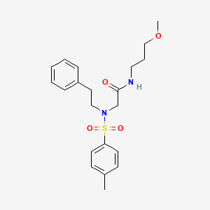 molecular formula C21H28N2O4S B7689400 N-{2-[4-(2-fluorophenyl)piperazin-1-yl]-2-oxoethyl}-4-methyl-N-(2-phenylethyl)benzene-1-sulfonamide 