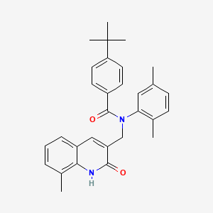 4-(tert-butyl)-N-(2,5-dimethylphenyl)-N-((2-hydroxy-8-methylquinolin-3-yl)methyl)benzamide