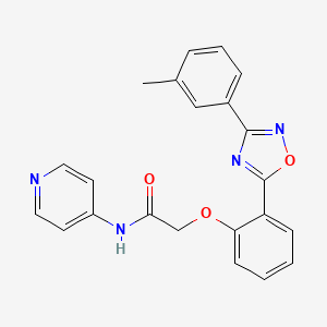 molecular formula C22H18N4O3 B7689410 N-(pyridin-4-yl)-2-(2-(3-(m-tolyl)-1,2,4-oxadiazol-5-yl)phenoxy)acetamide 