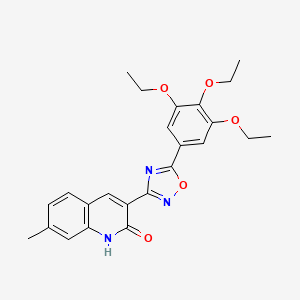 molecular formula C24H25N3O5 B7689440 7-methyl-3-(5-(3,4,5-triethoxyphenyl)-1,2,4-oxadiazol-3-yl)quinolin-2-ol 