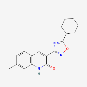 molecular formula C18H19N3O2 B7689534 3-(5-cyclohexyl-1,2,4-oxadiazol-3-yl)-7-methylquinolin-2-ol 