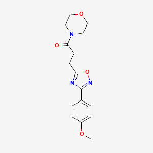 molecular formula C16H19N3O4 B7689543 3-(3-(4-methoxyphenyl)-1,2,4-oxadiazol-5-yl)-1-morpholinopropan-1-one 