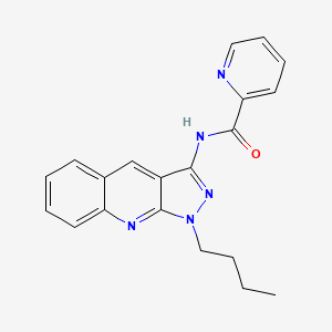 molecular formula C20H19N5O B7689550 N-(1-butyl-1H-pyrazolo[3,4-b]quinolin-3-yl)picolinamide 