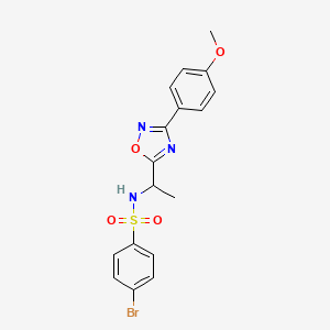 molecular formula C17H16BrN3O4S B7689562 4-bromo-N-(1-(3-(4-methoxyphenyl)-1,2,4-oxadiazol-5-yl)ethyl)benzenesulfonamide 