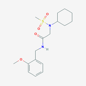 molecular formula C17H26N2O4S B7689573 2-(N-cyclohexylmethanesulfonamido)-N-(2-methyl-3-nitrophenyl)acetamide 