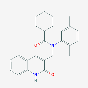 molecular formula C25H28N2O2 B7689612 N-(2,5-dimethylphenyl)-N-((2-hydroxyquinolin-3-yl)methyl)cyclohexanecarboxamide 