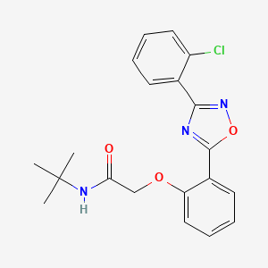 molecular formula C20H20ClN3O3 B7689627 N-(tert-butyl)-2-(2-(3-(2-chlorophenyl)-1,2,4-oxadiazol-5-yl)phenoxy)acetamide 