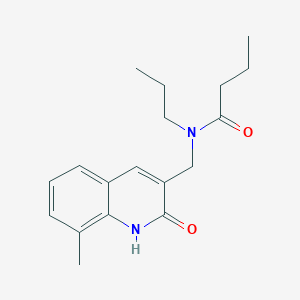 molecular formula C18H24N2O2 B7689639 N-((2-hydroxy-8-methylquinolin-3-yl)methyl)-N-propylbutyramide 