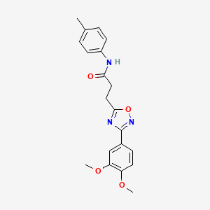 molecular formula C20H21N3O4 B7689660 3-(3-(3,4-dimethoxyphenyl)-1,2,4-oxadiazol-5-yl)-N-(p-tolyl)propanamide 