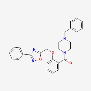 (4-benzylpiperazin-1-yl)(2-((3-phenyl-1,2,4-oxadiazol-5-yl)methoxy)phenyl)methanone