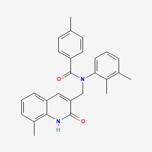 molecular formula C27H26N2O2 B7689688 N-(2,3-dimethylphenyl)-N-((2-hydroxy-8-methylquinolin-3-yl)methyl)-4-methylbenzamide 