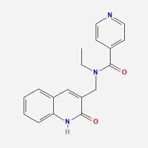 molecular formula C18H17N3O2 B7689692 N-ethyl-N-((2-hydroxyquinolin-3-yl)methyl)isonicotinamide 