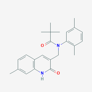 N-(2,5-dimethylphenyl)-N-((2-hydroxy-7-methylquinolin-3-yl)methyl)pivalamide