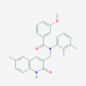 molecular formula C27H26N2O3 B7689708 N-(2,3-dimethylphenyl)-N-((2-hydroxy-6-methylquinolin-3-yl)methyl)-3-methoxybenzamide 