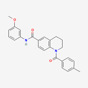 molecular formula C25H24N2O3 B7689721 1-(4-methylbenzoyl)-6-(pyrrolidine-1-carbonyl)-1,2,3,4-tetrahydroquinoline 