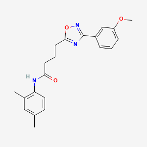 molecular formula C21H23N3O3 B7689727 N-(2,4-dimethylphenyl)-4-(3-(3-methoxyphenyl)-1,2,4-oxadiazol-5-yl)butanamide 