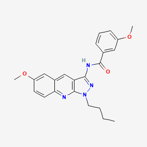 molecular formula C23H24N4O3 B7689738 N-(1-butyl-6-methoxy-1H-pyrazolo[3,4-b]quinolin-3-yl)-3-methoxybenzamide 