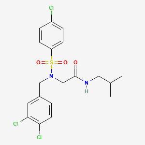 molecular formula C19H21Cl3N2O3S B7689742 2-(4-chloro-N-(3,4-dichlorobenzyl)phenylsulfonamido)-N-isobutylacetamide 